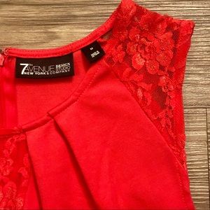 7th Avenue Design Studio Pink Coral Lace Tank Top